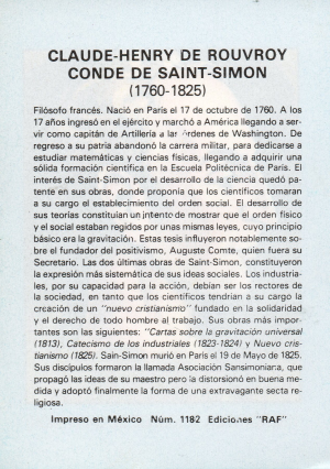 Biografia Rouvroy C Conde De Saint Imon Atras